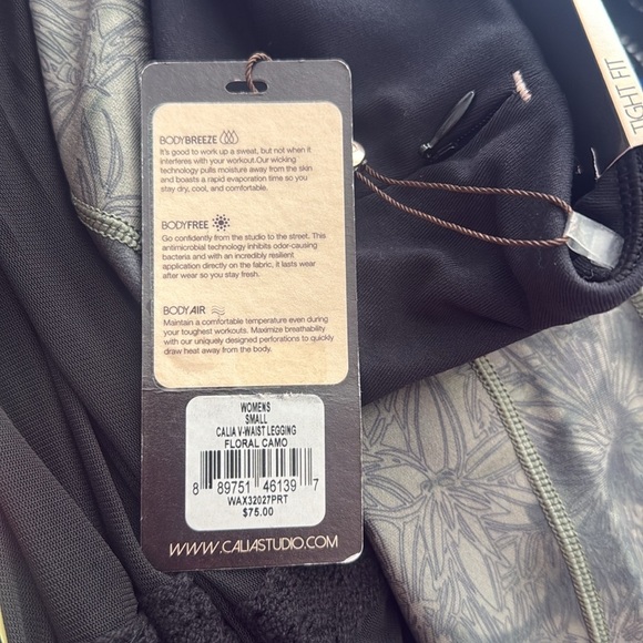 Calia brand workout tights, black and green, mesh - Picture 8 of 10